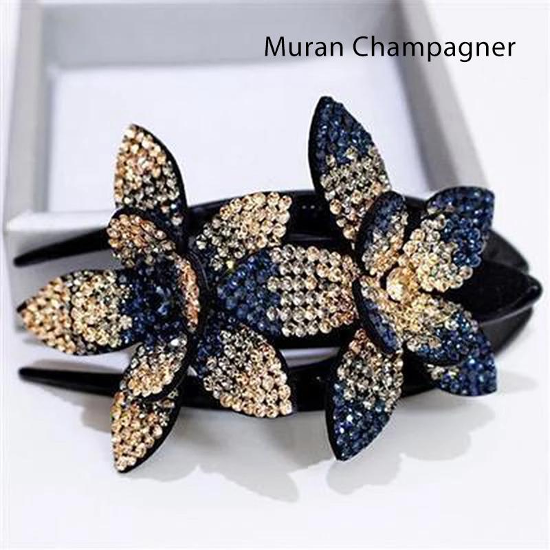 Skanto | Rhinestone Dobbel Blomst Hårklemme