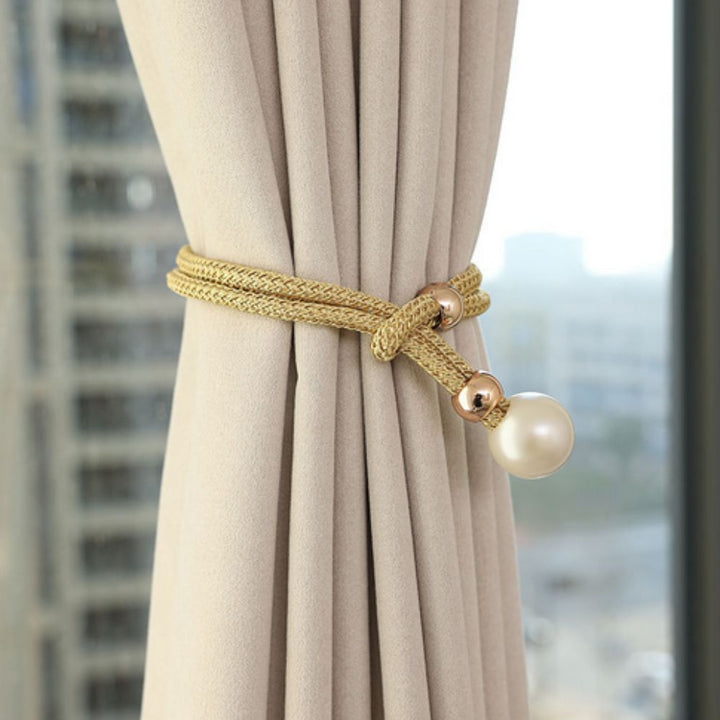 Skanto | Lyst Perle Gardin Snor Tilbake | 2 Pcs Sett