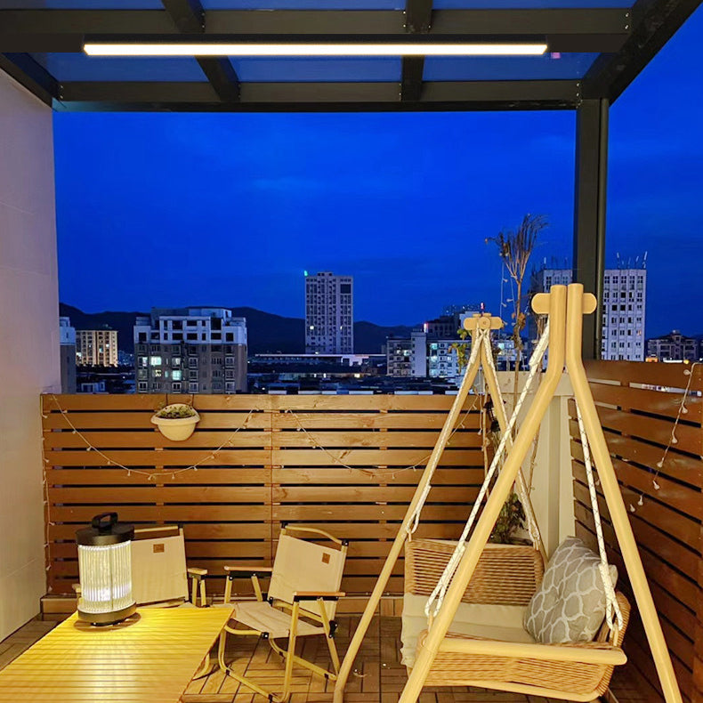 Moderne Minimalistisk Lang Rektangulær Aluminium PC LED Takmontert Lys For Utendørs Patio | Skanto