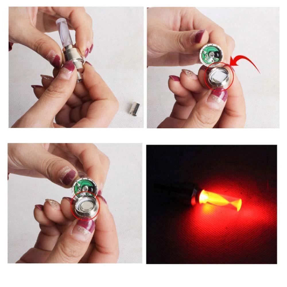 LED Lys Ventilhette for Sykkelhjul | Skanto