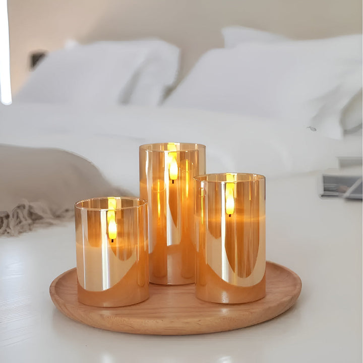 Skanto | Eterisk 3D flammeløs stearinlys | 3stk sett