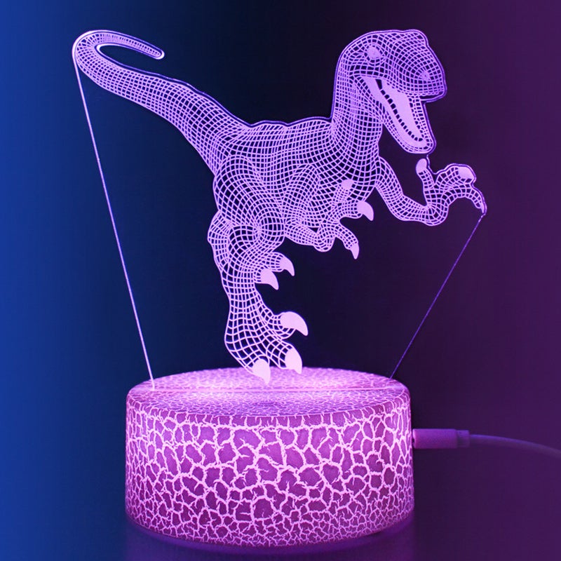 Nattelys LED farge dinosaur med fjernkontroll flere stilarter | Skanto