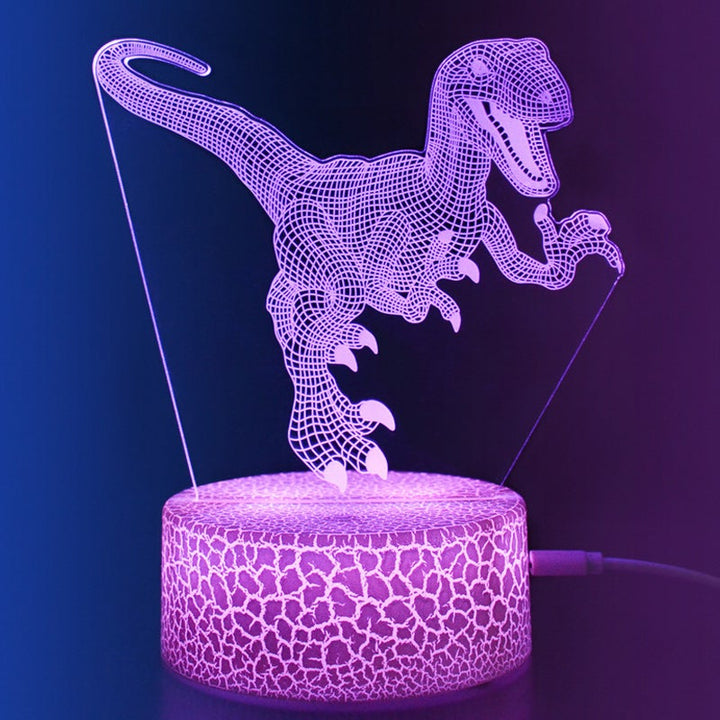 Nattelys LED farge dinosaur med fjernkontroll flere stilarter | Skanto