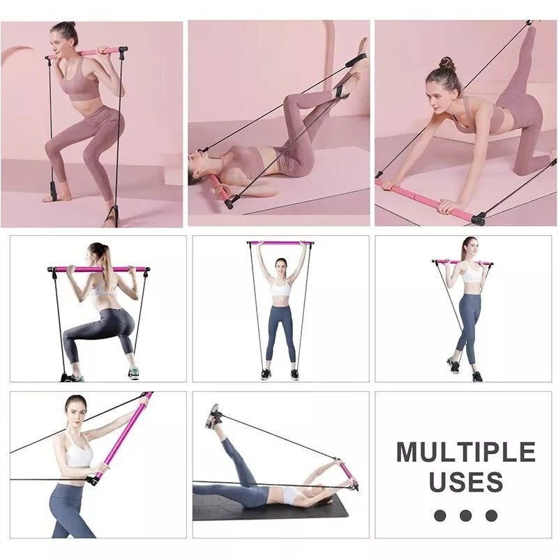 Skanto | Multi-Funksjonell Pilates Bar – Hjemmegym & Motstandstrening Kit