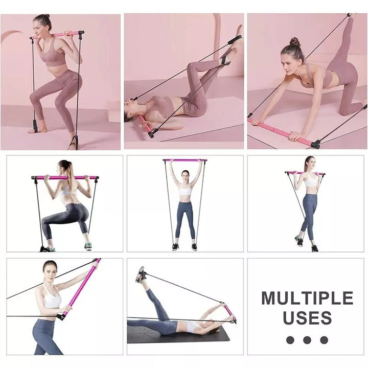 Skanto | Multi-Funksjonell Pilates Bar – Hjemmegym & Motstandstrening Kit
