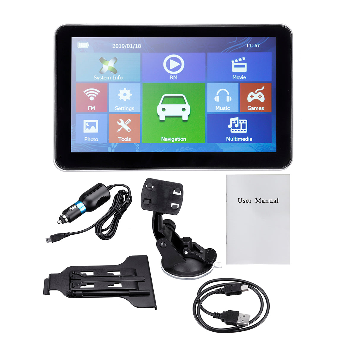 Norvo | DriveNav Pro – Navigasjonssystem for bil, lastebil og varebil med stor skjerm for video og lyd