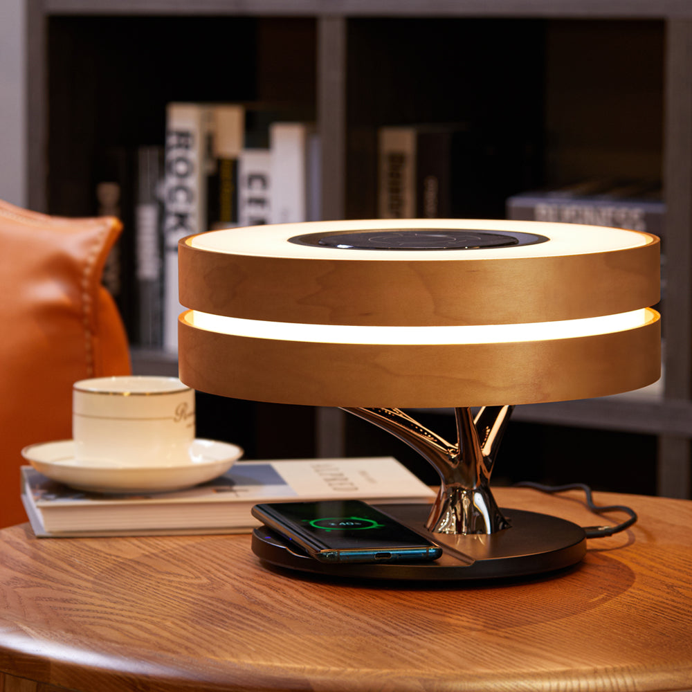 LumeCharge - Minimalistisk LED Bordlampe med Trådløs Lading | Skanto