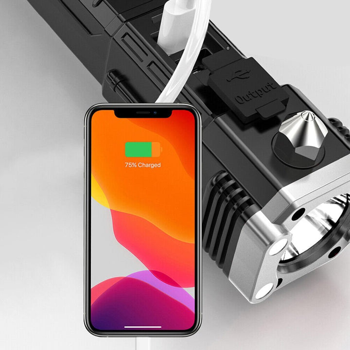 Skanto | Super Bright Rechargeable LED Håndholdt Lommelykt Portabel Søkelys 4 Modus Ny