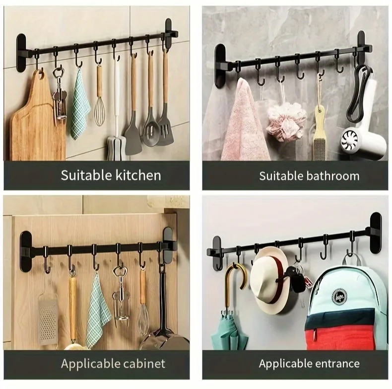CookEase Kjøkkenvegghylle – Multifunksjonell Organisator for Lok, Spatler & Kjøkkenredskaper Skanto