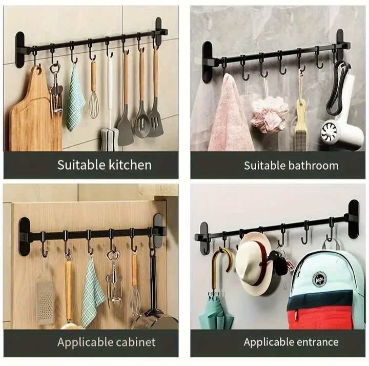 CookEase Kjøkkenvegghylle – Multifunksjonell Organisator for Lok, Spatler & Kjøkkenredskaper Skanto