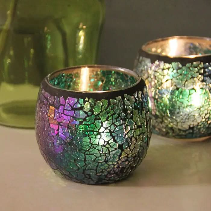 Skanto | Mosaikkglass lysestake for hjemmedekor