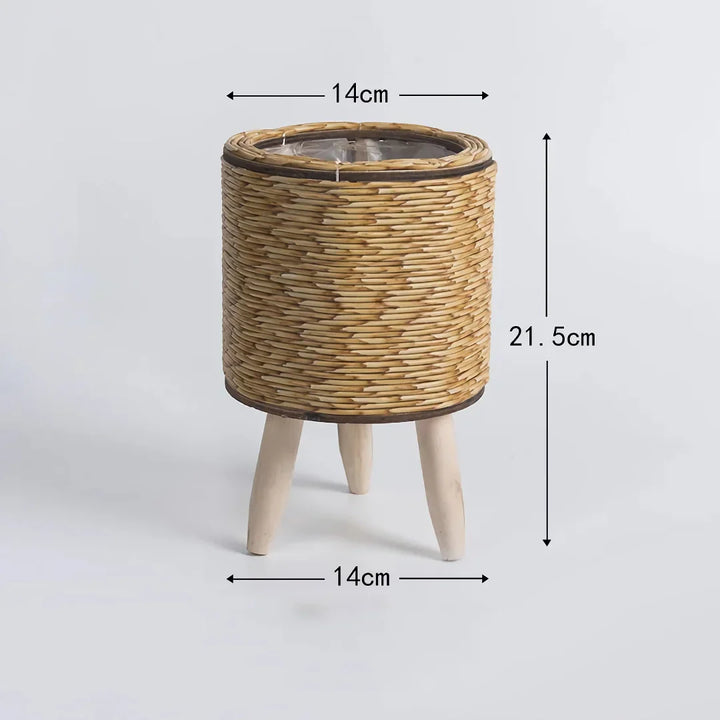 Skanto | Vintage Imitasjon Rattan Blomsterstander med Treben