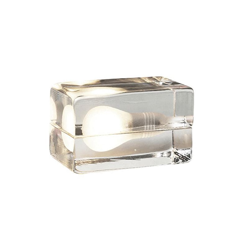 Skanto | BrightCube – Minimalistisk Bordlampe med Transparent Glasskubbe