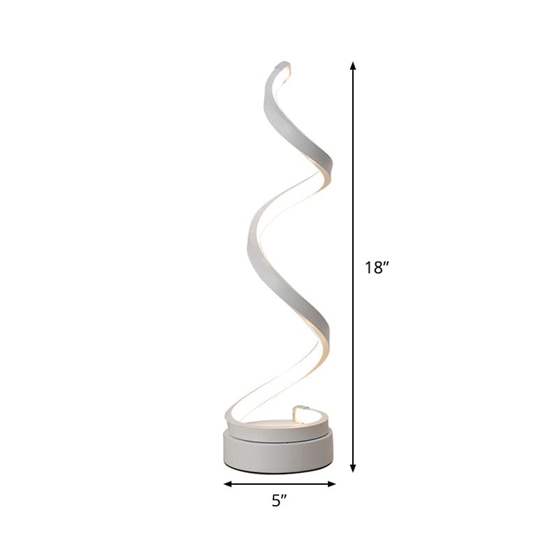 SpiraLuxe – Moderne LED Bordlampe med Spiral Design Skanto