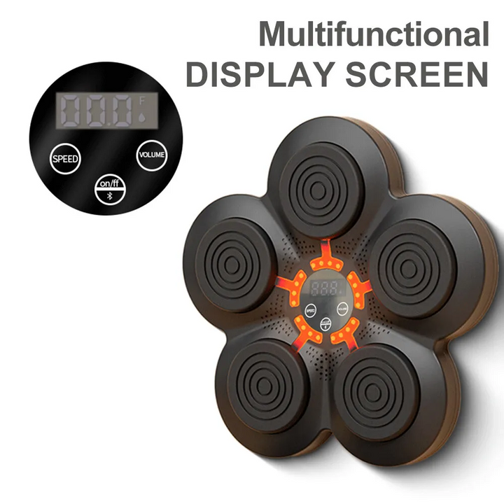 Skanto | RhythmBox Veggtrener – Smart Bluetooth Boksemaskin med Musikk & LED Reaksjon