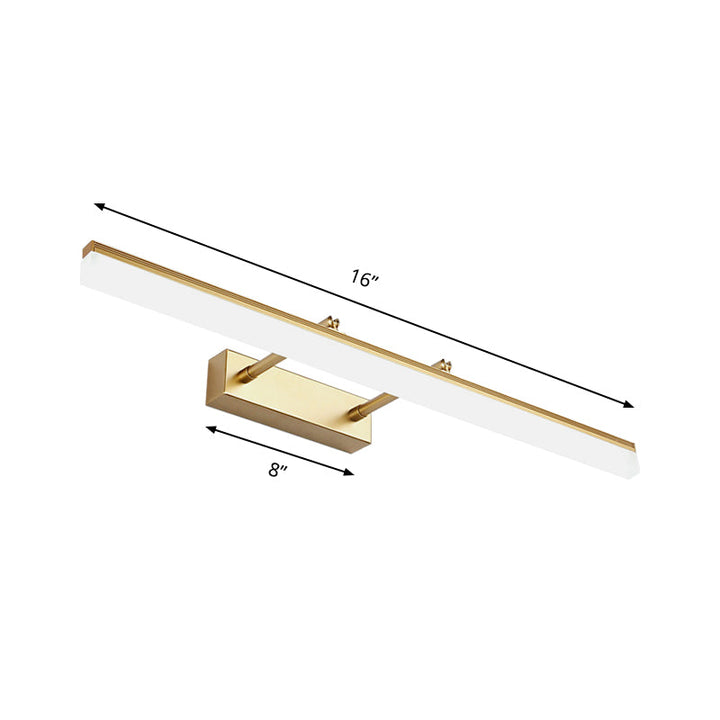 16"/19.5" W Rektangulær Vegglampe Belysning Modernistisk Stil Akryl LED Badlys i Gull, Varme/Hvit Lys | Skanto