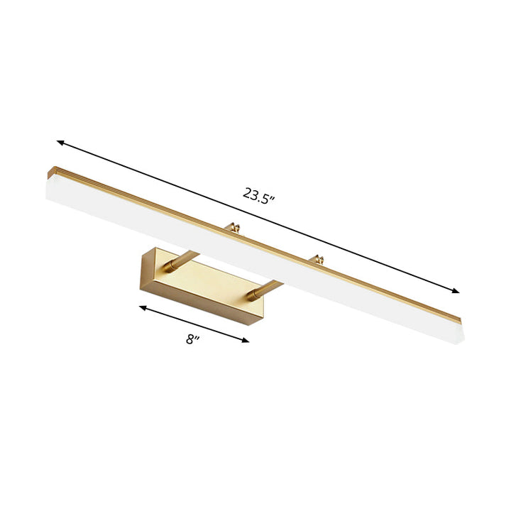 16"/19.5" W Rektangulær Vegglampe Belysning Modernistisk Stil Akryl LED Badlys i Gull, Varme/Hvit Lys | Skanto