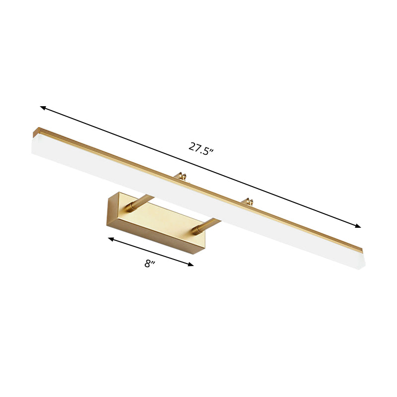 16"/19.5" W Rektangulær Vegglampe Belysning Modernistisk Stil Akryl LED Badlys i Gull, Varme/Hvit Lys | Skanto