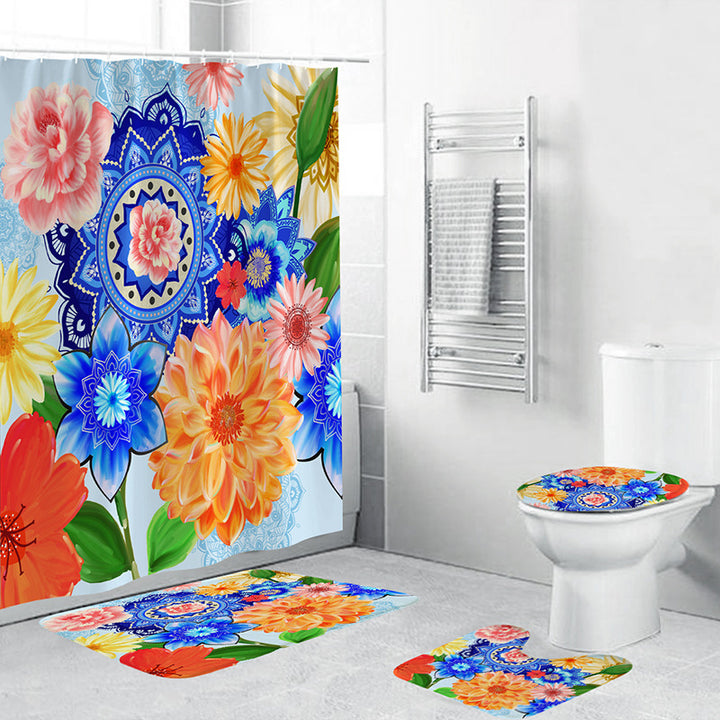 Kunstnerisk Floral Bade Dekor Sett Skanto