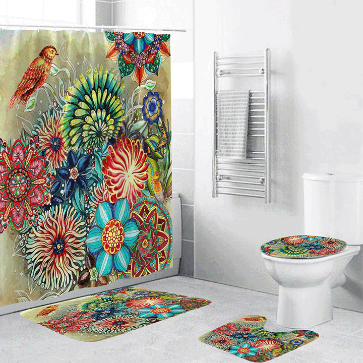 Kunstnerisk Floral Bade Dekor Sett Skanto