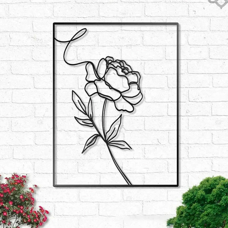 Skanto | Abstrakt Minimalistisk Rose Blomst Jern Veggdekor
