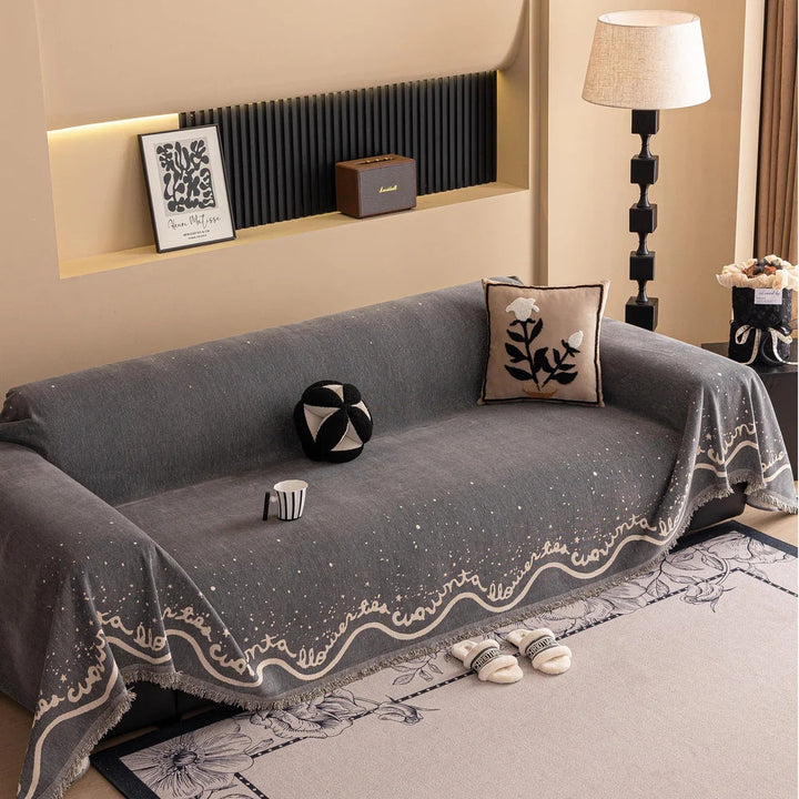 Skanto | Kursive Glitrende Chenille Sofatrekk