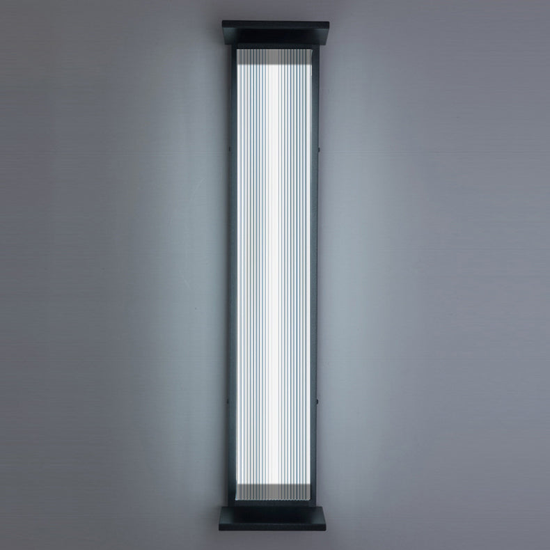 Moderne Minimalistisk Vanntett Rektangulær Rustfritt Stål Akryl LED Vegglygte Lampe For Utendørs Patio | Skanto