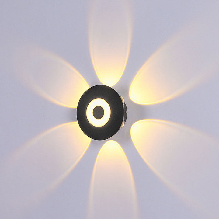 Moderne skandinavisk aluminium rund skjerm LED vegglampe for utendørs patio | Skanto