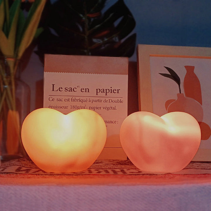 Skanto | LuvSphere Silikon LED Nattlys | Hjerteformet Design | Bordlampe | Varm Stemningslys | Dekorativ