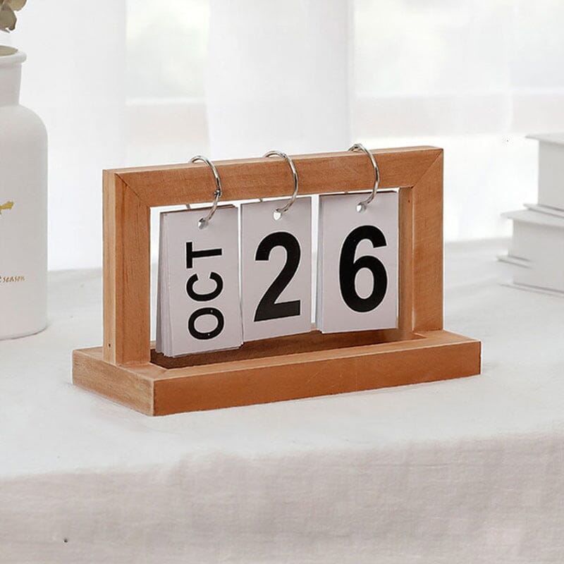 Dutch Teak Wood Skrivebordskalender | Skanto