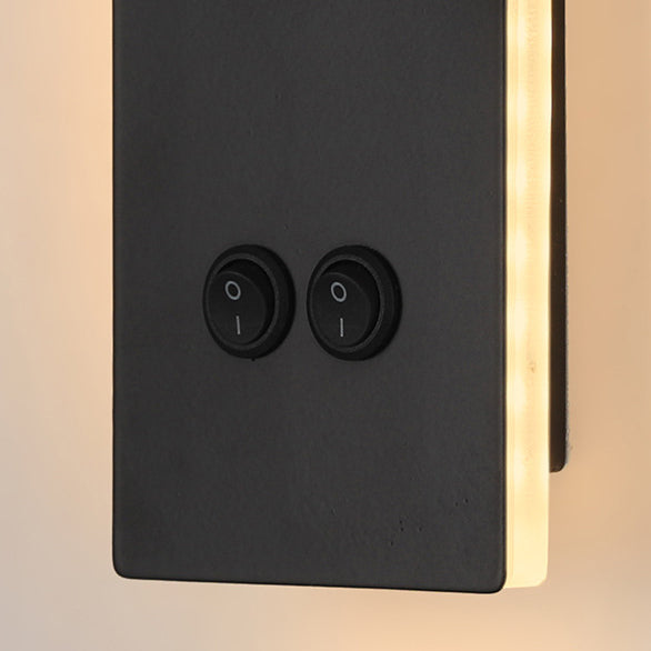 Skanto | Moderne Minimalistisk Rektangulær Rund Jern Aluminium LED Vegglampe For Soverom