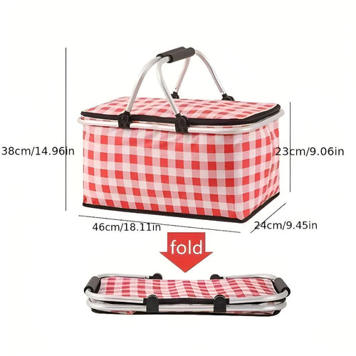 Skanto | Sammenleggbar Rutete Picknickkurv