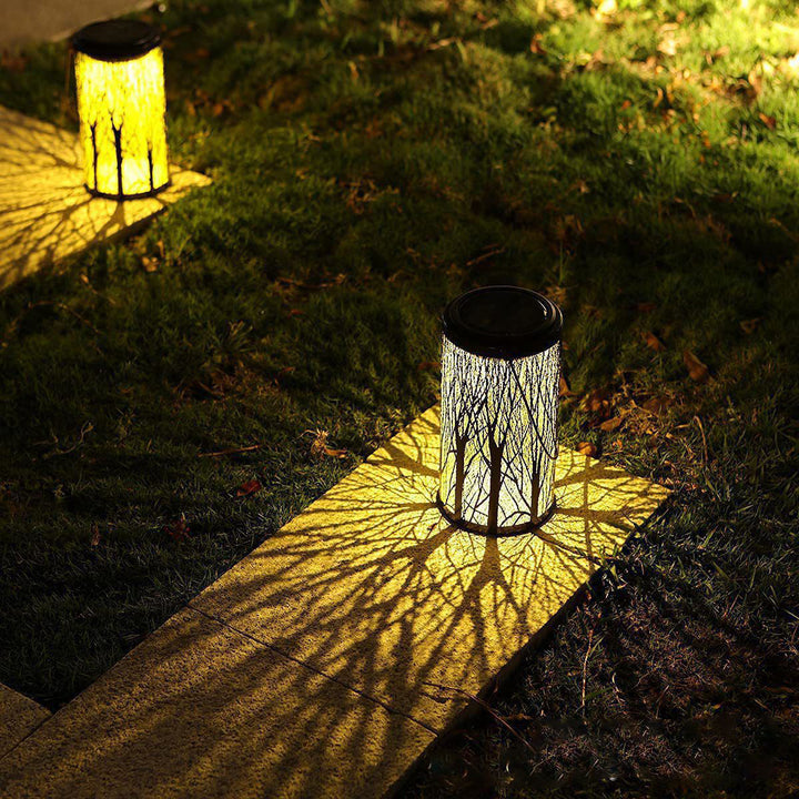 Moderne Art Deco Sol Sylinder Skjelett Lantern Jern LED Utendørs Landskapslys For Hage | Skanto