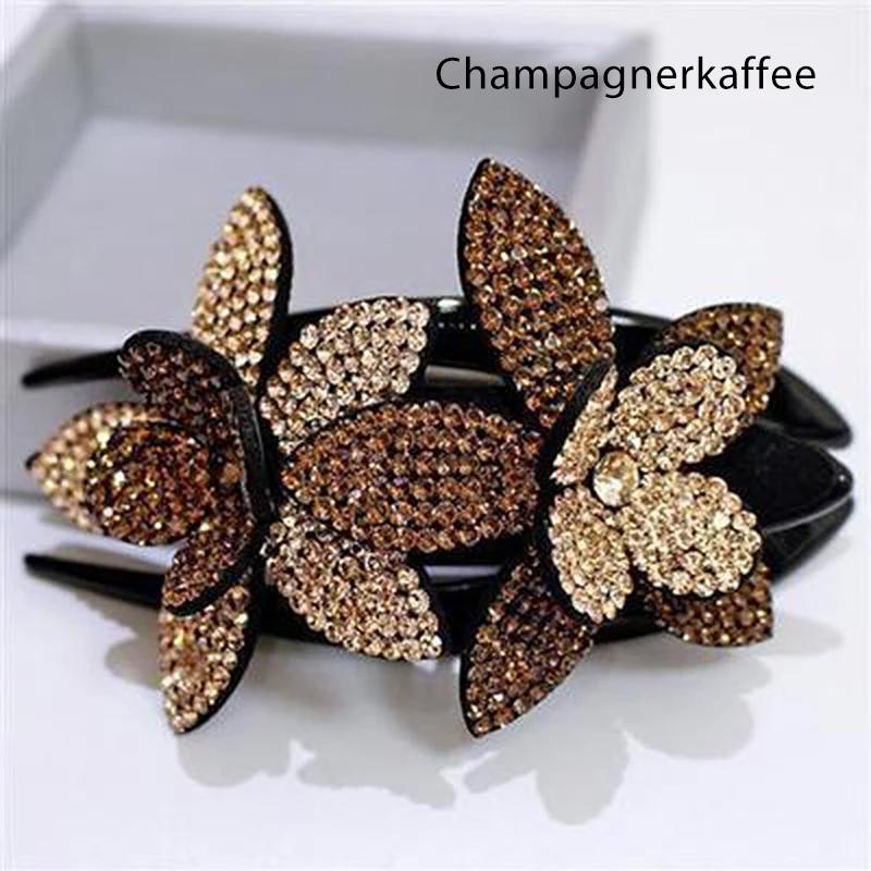 Skanto | Rhinestone Dobbel Blomst Hårklemme
