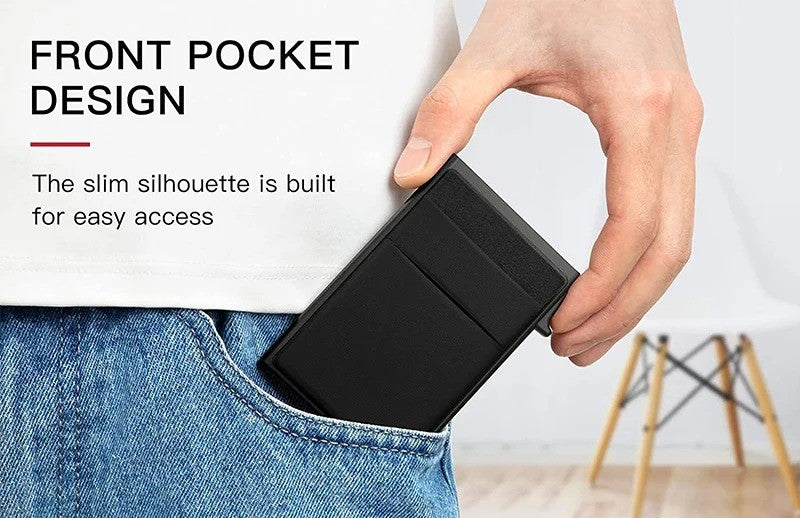 Minimalistisk RFID-blokkerende kortholder lommebok - Design med opptil 8 kort kapasitet Skanto