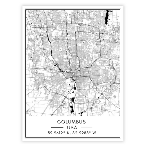 Bykart over Columbus – Lerretsbilde