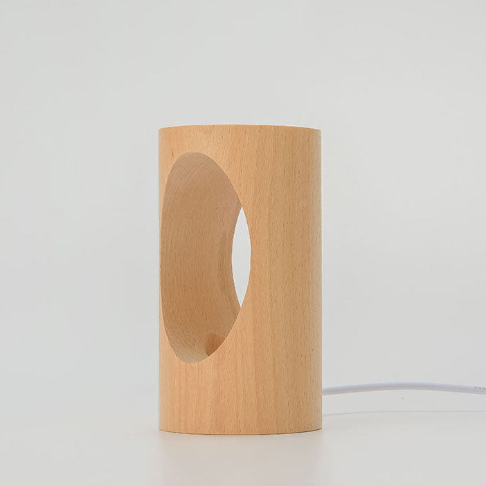 Skanto | Japansk heltre rektangulær søyle LED nattlampe USB bordlampe