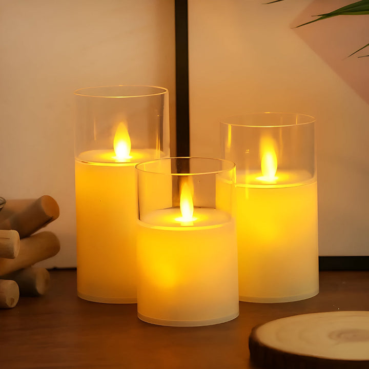 Skanto | Eterisk 3D flammeløs stearinlys | 3stk sett