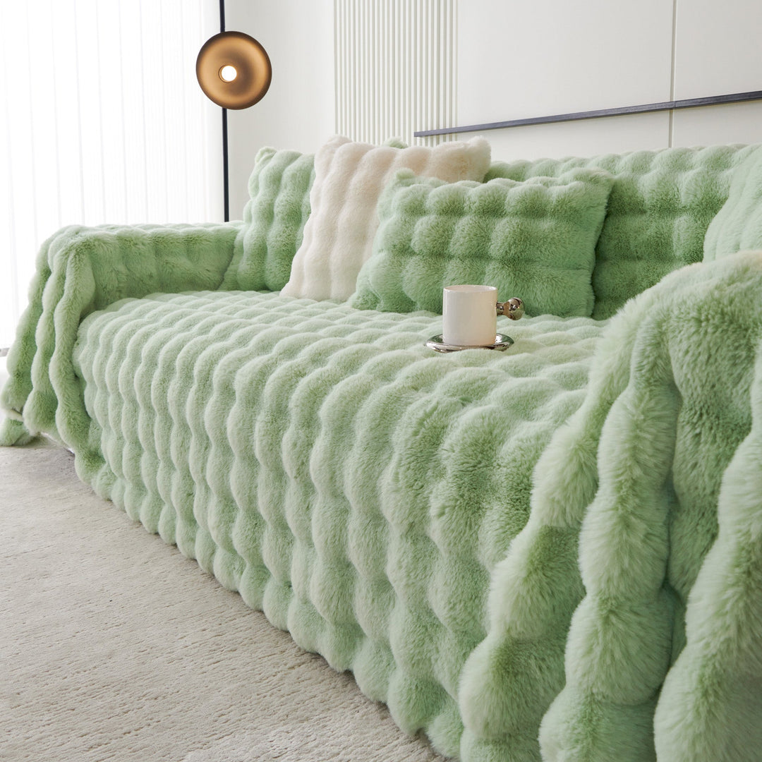 Luksus Ripple Faux Fur Sofa Deksel - Moderne, Stilig & Holdbar Sofa Beskyttelse | Skanto