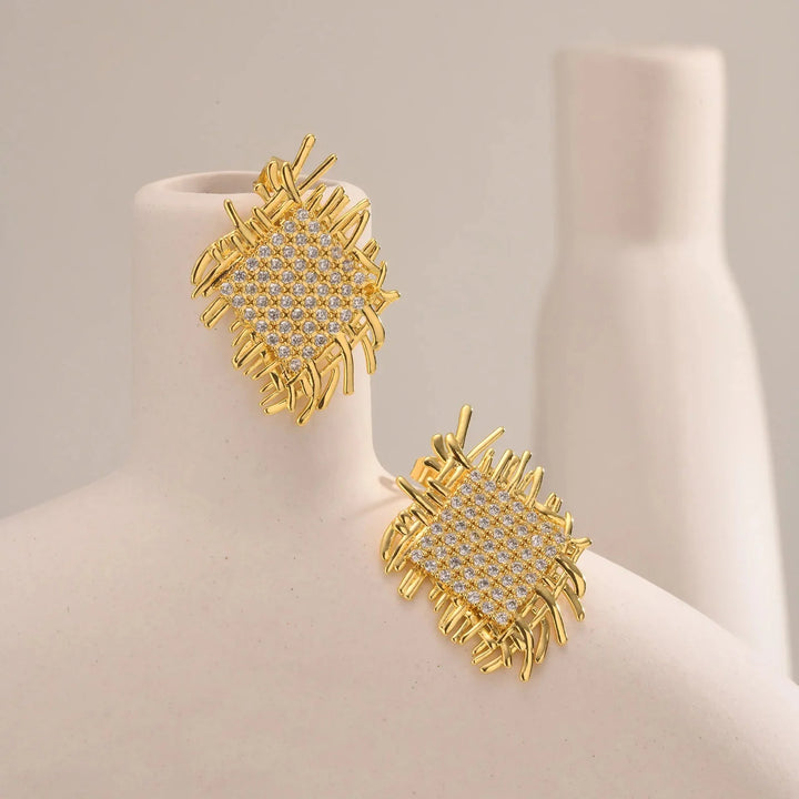 Skanto | 14k Fletta Diamant Firkantede Øredobber