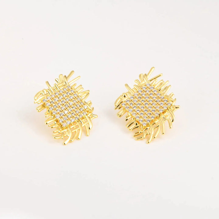Skanto | 14k Fletta Diamant Firkantede Øredobber