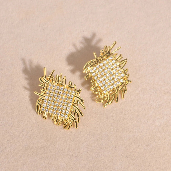 Skanto | 14k Fletta Diamant Firkantede Øredobber