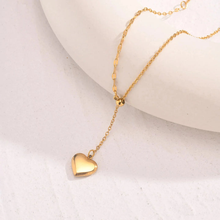 Skanto | 14k Delikat Kvinne Hjerte Dangle Halskjede