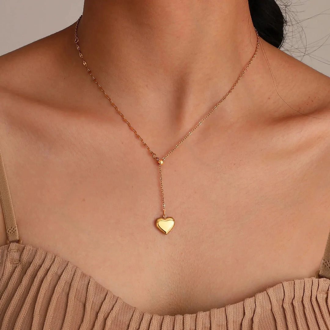 Skanto | 14k Delikat Kvinne Hjerte Dangle Halskjede