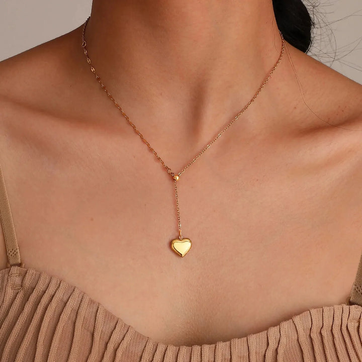 Skanto | 14k Delikat Kvinne Hjerte Dangle Halskjede