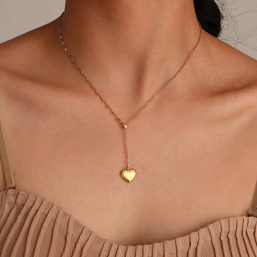 Skanto | 14k Delikat Kvinne Hjerte Dangle Halskjede