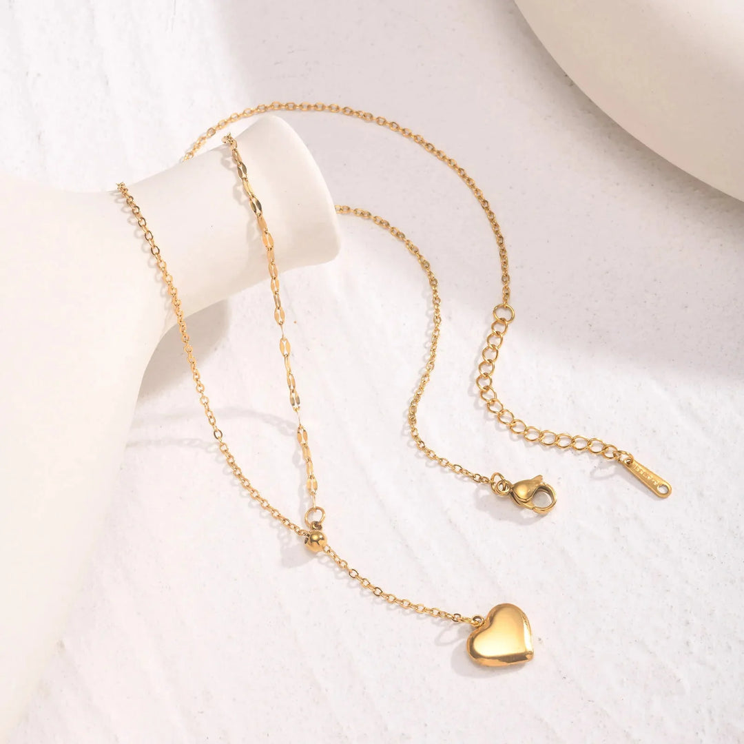 Skanto | 14k Delikat Kvinne Hjerte Dangle Halskjede