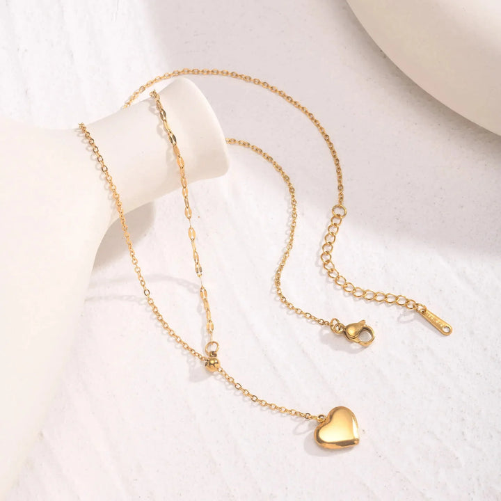 Skanto | 14k Delikat Kvinne Hjerte Dangle Halskjede