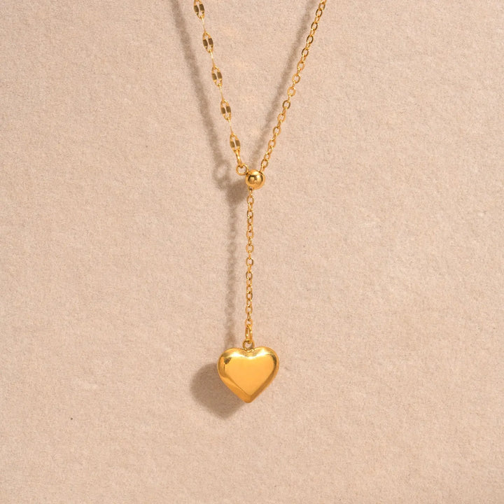 Skanto | 14k Delikat Kvinne Hjerte Dangle Halskjede
