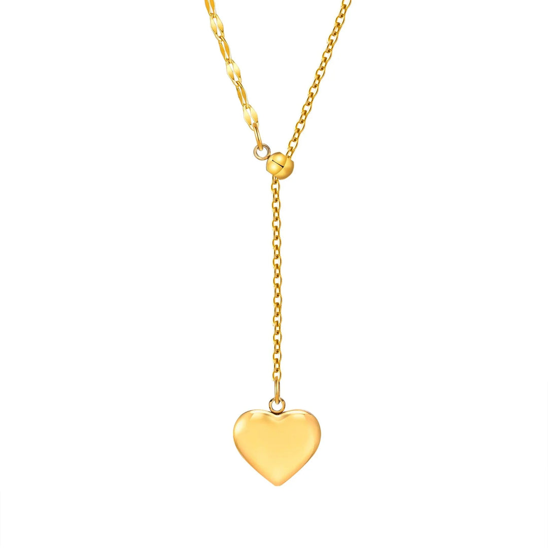 Skanto | 14k Delikat Kvinne Hjerte Dangle Halskjede